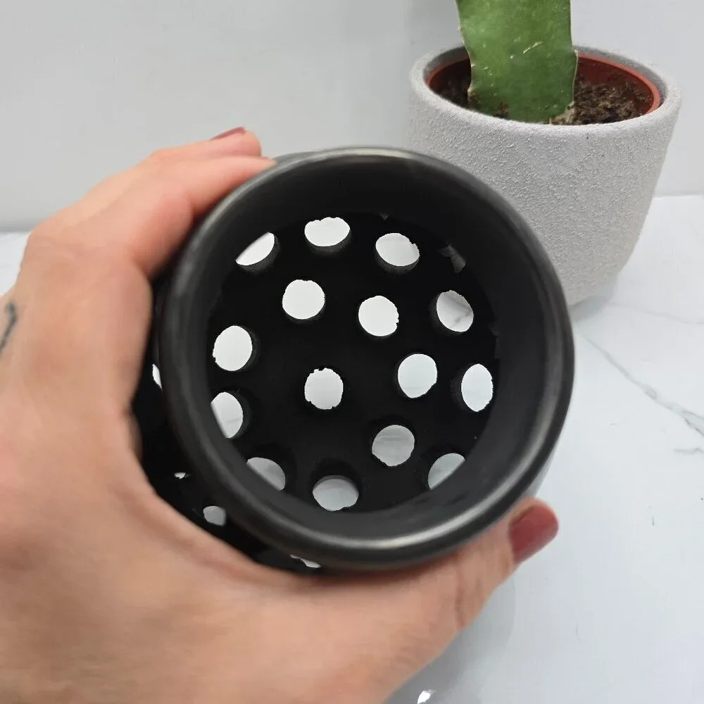 Oaxacan Barro | hematite moon star small mini round pottery pot vase